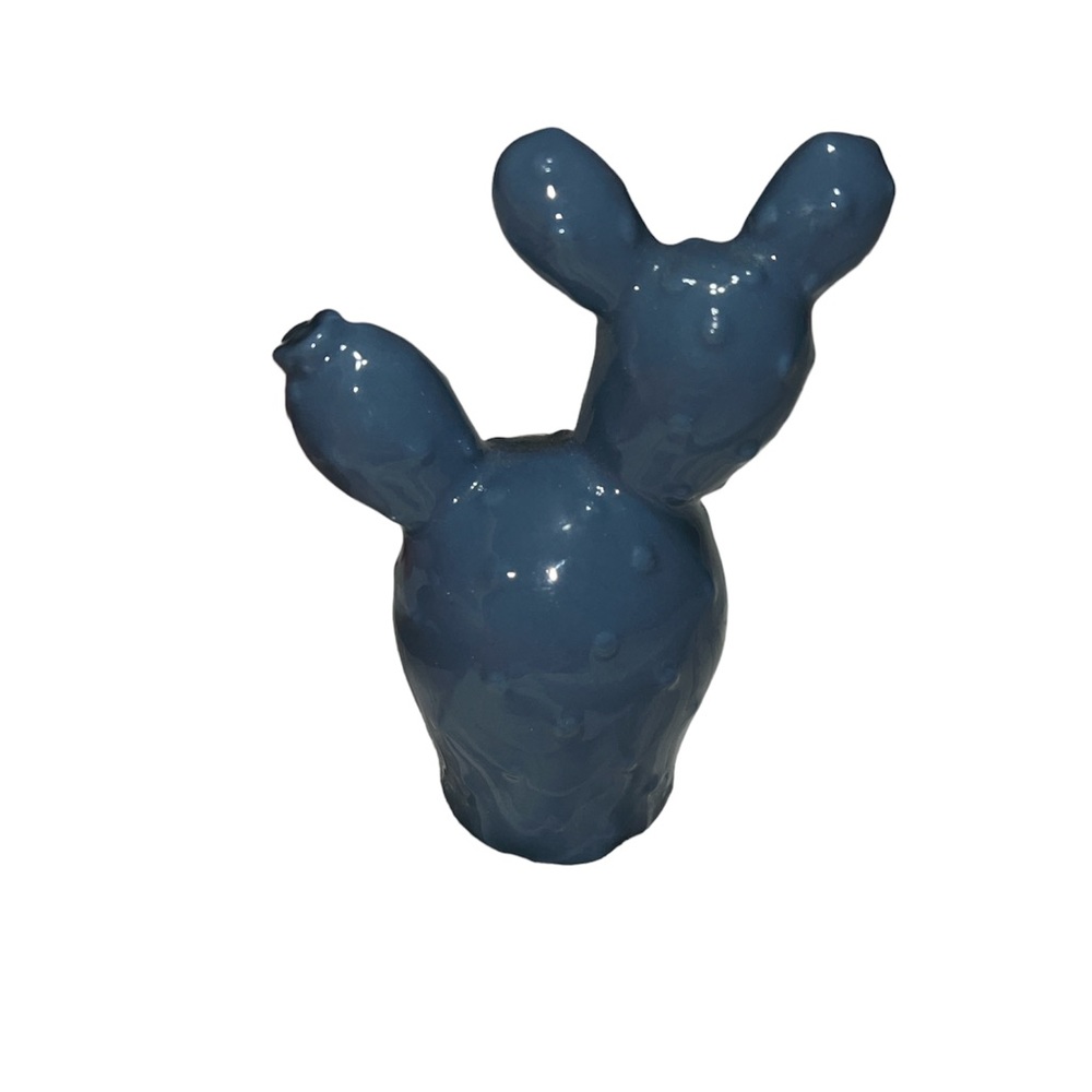 Blue Porcelain Cactus Decor - Breakable